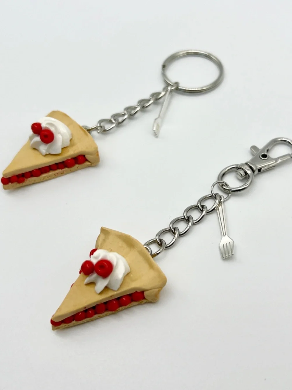 Pie Slice Keychain or Bag Clip | Handmade Dessert Accessories Multiple Flavors